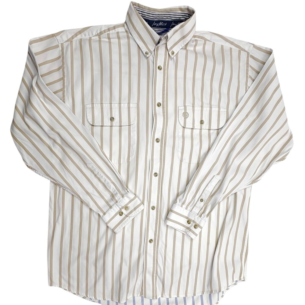 Wrangler George Strait Cowboy Cut Striped Western Button Shirt LS XL